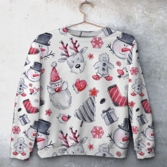 Christmas Is Coming Unisex All Over Print Cotton Sweatshirt