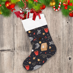 Christmas Items Consisting Of Present Box Spices Hot Cocoa Berries Christmas Stocking