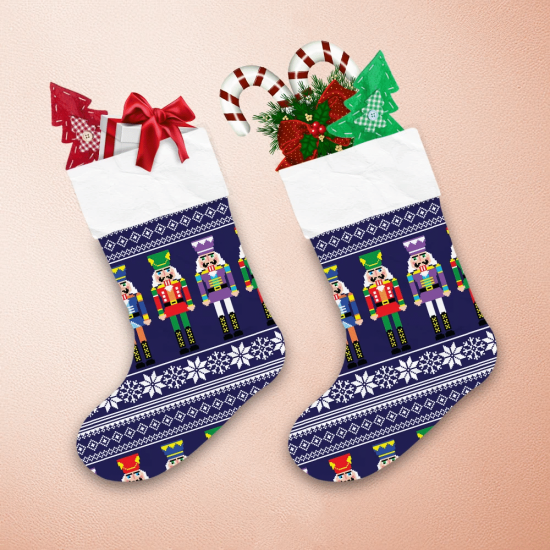 Christmas Jumper Or Sweater Seamless Pattern With Nutcrackers Christmas Stocking 1