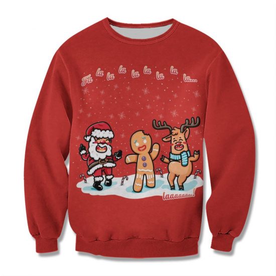 Christmas Lalala Unisex All Over Print Cotton Sweatshirt