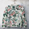 Christmas Leaves Unisex All Over Print Cotton Sweatshirt
