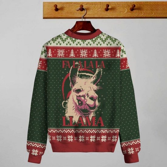 Christmas Llama Knitting Pattern 3D Print Ugly Christmas Sweatshirt