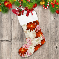 Christmas Plants Pink Red Flowers Blooming Poinsettia Christmas Stocking