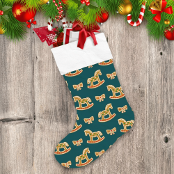 Christmas Rocking Horses And Bows Gingerbread Cookies Christmas Stocking