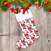Christmas Santa Claus With Little Teddy Bear Pattern Christmas Stocking