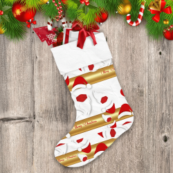 Christmas Santa Claus With Red Hat And White Beard Christmas Stocking