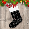 Christmas Skeletons With Rock Sign On Black Christmas Stocking