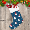 Christmas Snowman On Blue Background Christmas Stocking