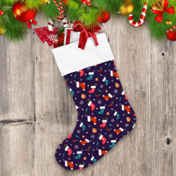 Christmas Sock Ball White Snowflake Mistletoe And Toys Christmas Stocking