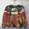 Christmas Sock Gift Pattern Unisex All Over Print Cotton Sweatshirt