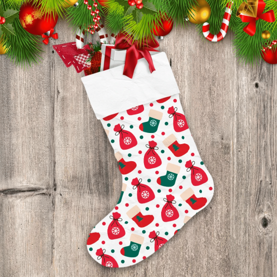 Christmas Socks With Red Santa Bags Christmas Stocking