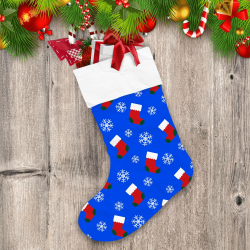 Christmas Socks With Snowflake On Blue Background Christmas Stocking
