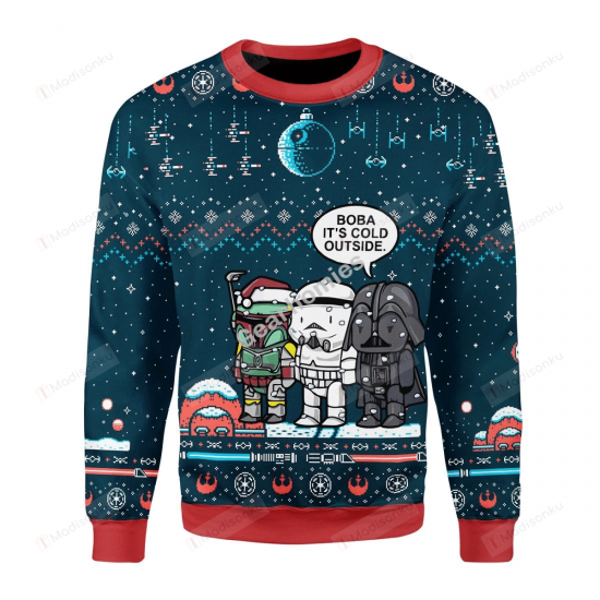 Christmas Sweater Boba It'S Cold Outside Ugly Christmas Sweater