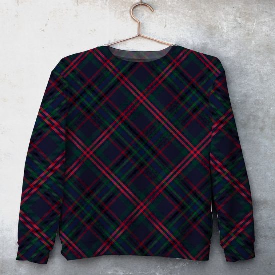 Christmas Tartan Unisex All Over Print Cotton Sweatshirt