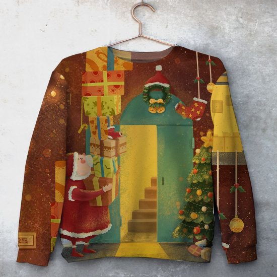 Christmas Time Unisex All Over Print Cotton Sweatshirt