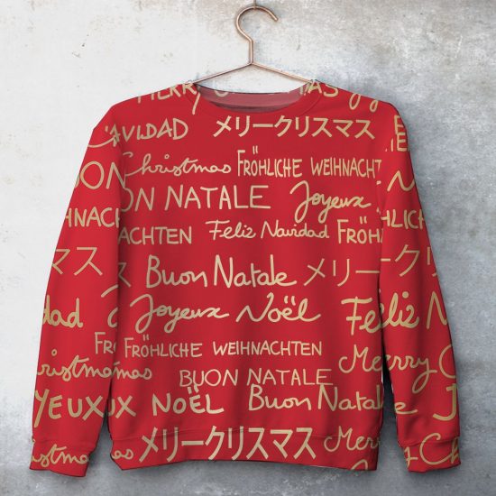 Christmas Time Unisex All Over Print Cotton Sweatshirt