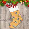 Christmas Train Carries Tree Icon On Orange Background Christmas Stocking
