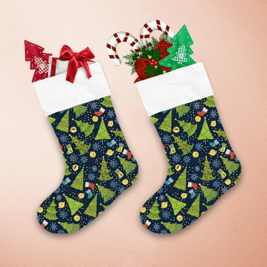 Christmas Tree Snowflake Socks And Chicken Christmas Stocking 1