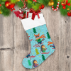 Christmas Tree With Animal In Scarf Skiing Christmas Stocking