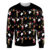 Christmas Trumpet Pattern On Black Sweatshirt For Men Women
