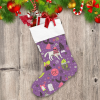 Christmas Winter Bird And Wolf Jingle Bell Christmas Stocking