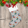 Christmas Winter Cute Penguins On Snowmobile Christmas Stocking