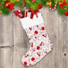 Christmas Winter Funny Penguins In Knitted Clothes And Candy Cane Christmas Stocking