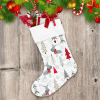 Christmas Winter Grey Deer And Red Tree Christmas Stocking