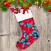 Christmas Winter Poinsettia Flowers And Decorative Balls Christmas Stocking