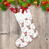 Christmas Winter Reindeer Head With Horn And Santa Hat Christmas Stocking