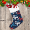 Christmas Winter With Deer Blue Vintage Background Christmas Stocking