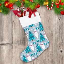 Christmas With Polar Bears And Blue Box Christmas Stocking