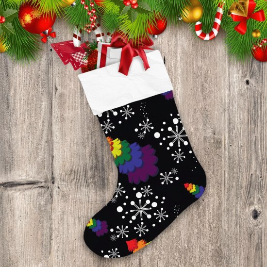 Christmas With Rainbow Colored Christmas Tree Christmas Stocking