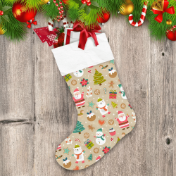 Christmas With Santa Claus Snowman And Polar Bear Christmas Stocking