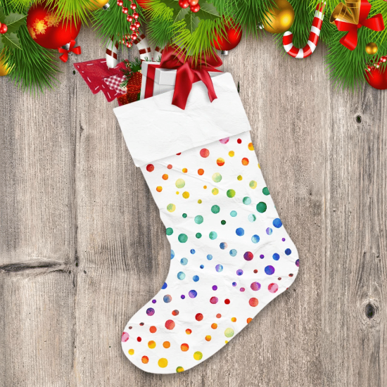 Christmas With Watercolor Rainbow Winter Snow Christmas Stocking