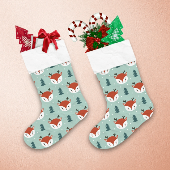 Christmas Woodland Forest Reindeer And Snow Christmas Stocking 1