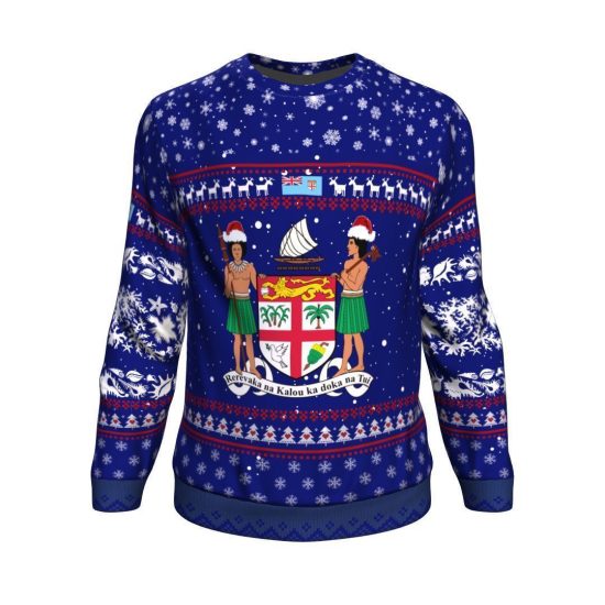 Coat Of Arms Fiji Christmas Unisex 3D Sweatshirt All Over Print