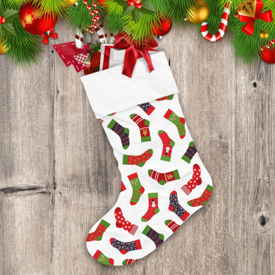 Colorful Socks With Christmas Candy Snowman Ginger Biscuit Christmas Stocking