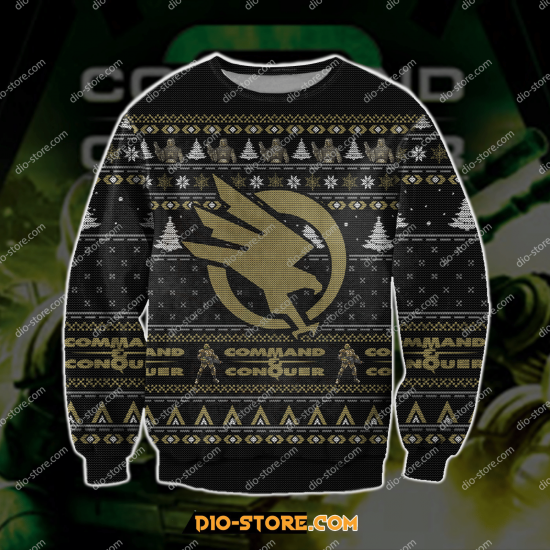 Command Conquer 3D Print Ugly Christmas Sweatshirt