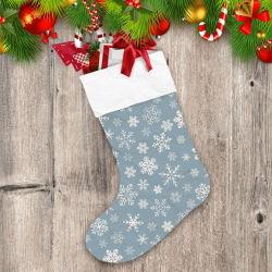 Creative Christmas Snowflakes On Blue Background Christmas Stocking