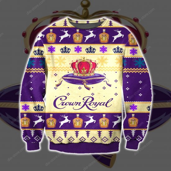 Crown Royal Knitting Pattern 3D Print Ugly Sweatshirt