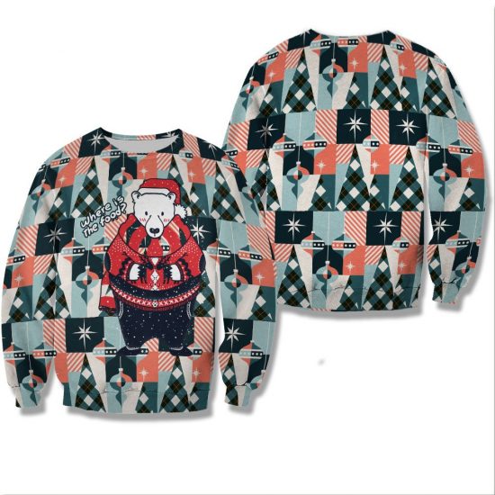 Cute Bear Unisex All Over Print Cotton Sweatshirt