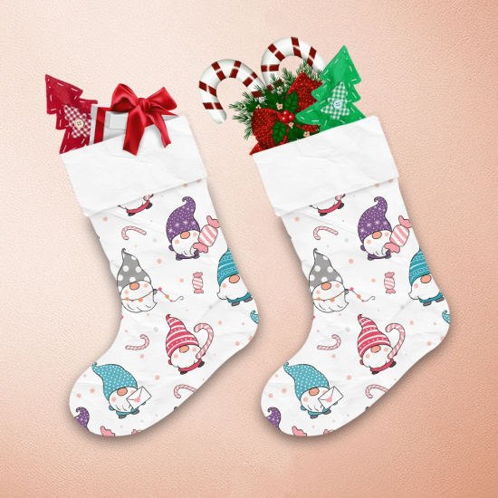 Cute Drawn By Sweet Candy Letter Of Love Gnomes Christmas Stocking 1