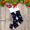 Cute Gnomes Hold Lantern Dreamy Night Pattern Christmas Stocking