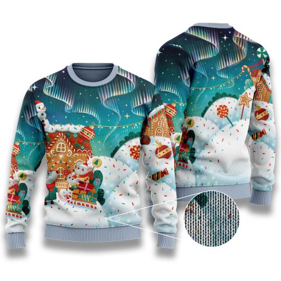 Cute Mouse And Snowman Christmas Ugly Sweaters