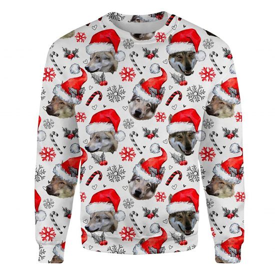 Czechoslovakian Wolfdog Xmas Decor Ugly Christmas Sweatshirt Animal Dog Cat Sweater Unisex