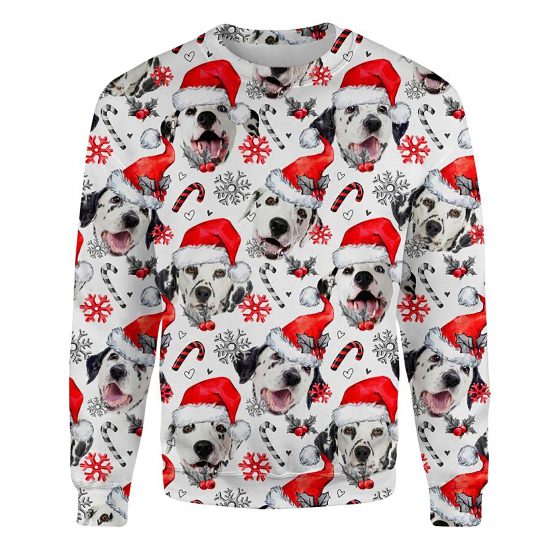 Dalmatian Xmas Decor Ugly Christmas Sweatshirt Animal Dog Cat Sweater Unisex