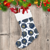 Dark Blue Xmas Ball With Hand Drawn Elements Christmas Stocking
