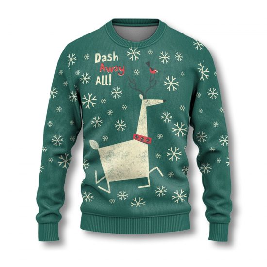 Dash Away All Christmas Reindeer Ugly Sweaters