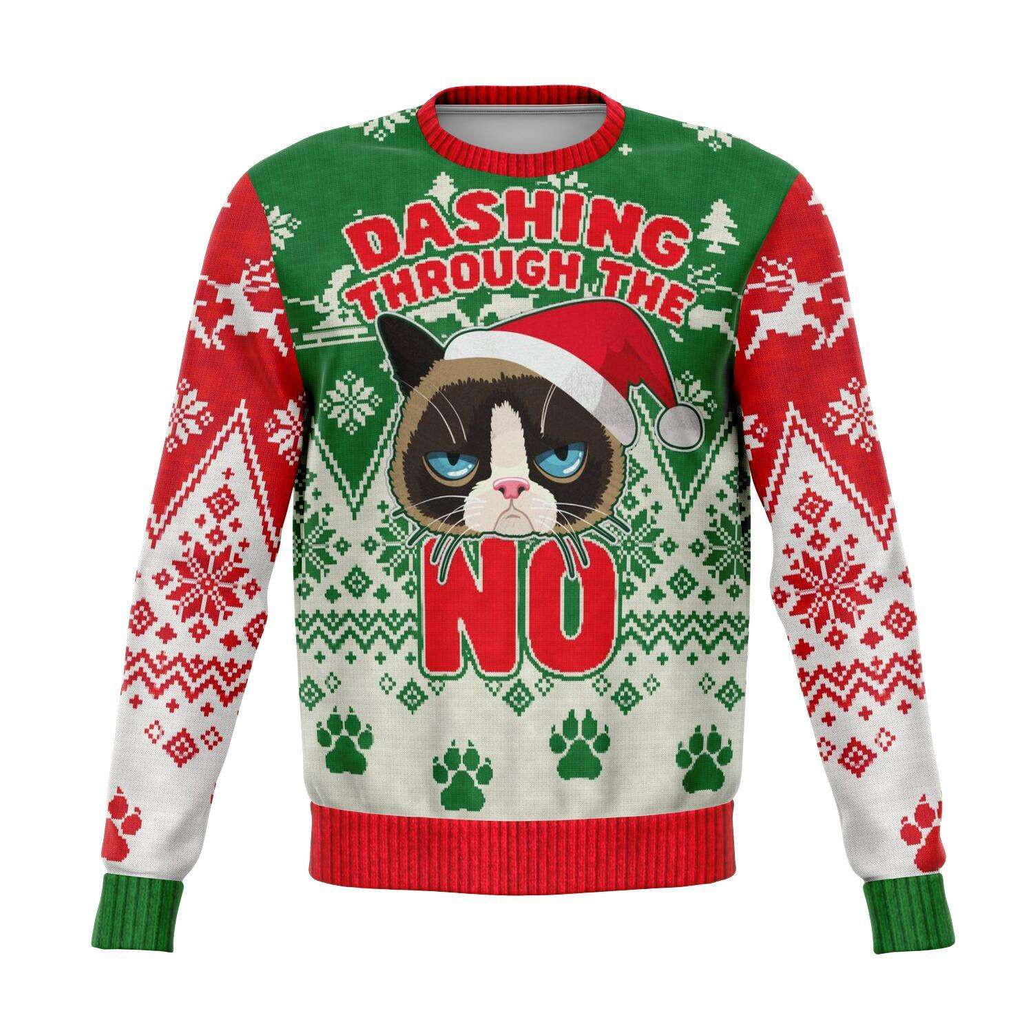 Dashing-Through-The-No-Funny-Christmas-Fleece-Lined-Fashion-Sweatshirt Dashing Through The No Funny Christmas Fleece Lined Fashion Sweatshirt